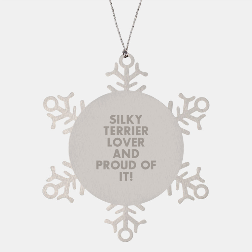 Silky Terrier Dog Lover's Funny Snowflake Ornament Gifts from Family for Christmas - Image 1
