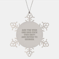 Load image into Gallery viewer, Funny Georgia Gifts for Friends, Snowflake Ornaments Quote Decor, Christmas Unique Gifts from Georgia Lovers - Image 1