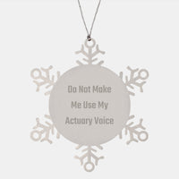Load image into Gallery viewer, Actuary Snowflake Ornament, Funny Gifts from Friends for Actuary, Do Not Make Me Use My Actuary Voice Christmas Unique Presents - Image 1
