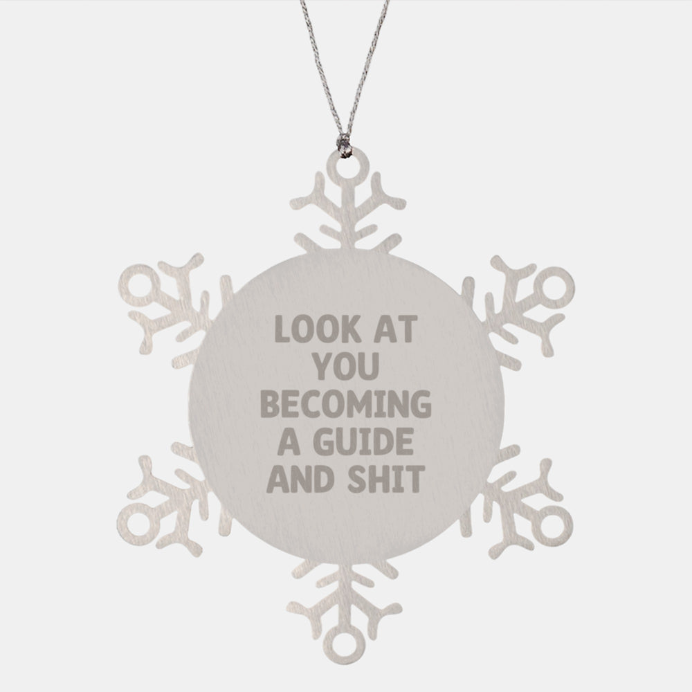 Funny Guide Gifts for Men Snowflake Ornament, Gifts from Friends to Guide, Christmas Unique Gifts - Image 1