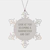 Load image into Gallery viewer, Unique Hairdresser Christmas Unique Gifts from Friends to Family - Funny Snowflake Ornament - Image 1
