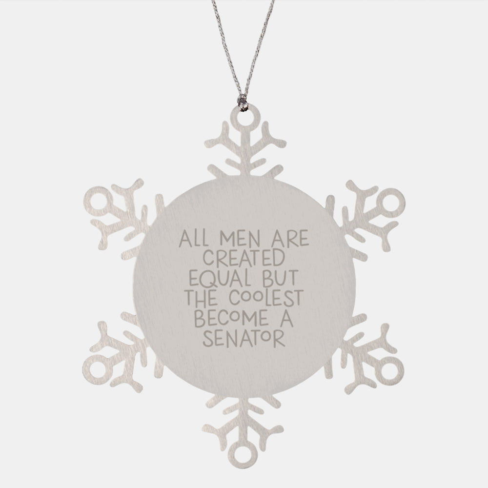 Funny Senator Christmas Unique Gifts from Men to Family Members - Snowflake Ornament, Gifts for Senator Men - Image 1