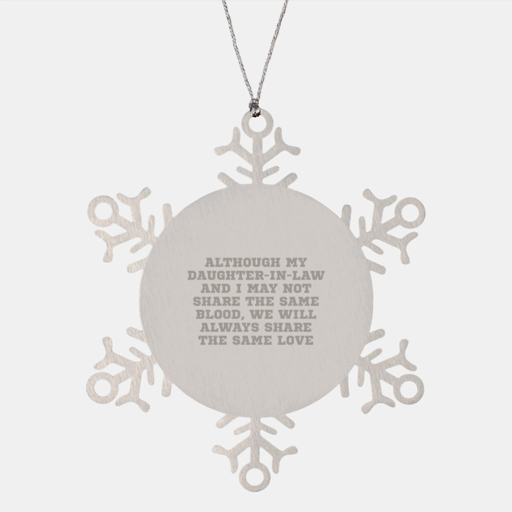 Gifts from Family Members to Daughter-in-law, Snowflake Ornaments for Christmas Unique Gifts, Inspirational Daughter-in-law Quotes - Image 1