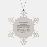 Load image into Gallery viewer, Funny Christmas Unique Gifts for Apartment Manager, Snowflake Ornament with Inspirational Quote - Gifts from Friends, Unique Office Decor - Image 1

