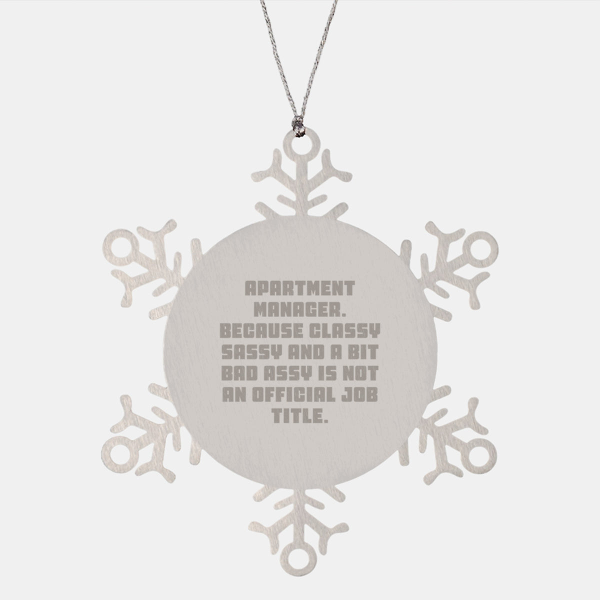 Funny Christmas Unique Gifts for Apartment Manager, Snowflake Ornament with Inspirational Quote - Gifts from Friends, Unique Office Decor - Image 1