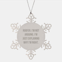 Load image into Gallery viewer, Funny Roofer Gifts from Friends for Men - Snowflake Ornament Quotes Stainless Steel - Image 1