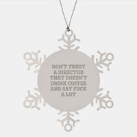 Load image into Gallery viewer, Funny Director Gifts from Men, Christmas Unique Snowflake Ornaments for Directors, Funny Quote Director Snowflake Ornament - Image 1
