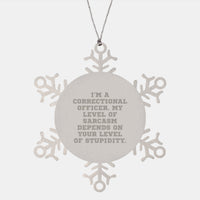 Load image into Gallery viewer, Correctional Officer Gifts Funny Snowflake Ornament for Men Women Friends Coworkers Family - Image 1