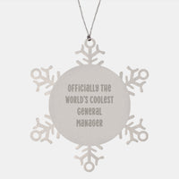 Load image into Gallery viewer, General Manager Snowflake Ornament, Funny Quote Gifts for Men, Christmas Unique Presents from Friends, Inspirational for Office Decor - Image 1