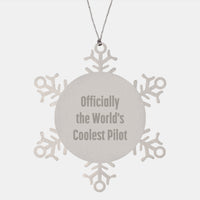 Load image into Gallery viewer, Funny Pilot Gifts from Family - Officially The World's Coolest Pilot Snowflake Ornament for Christmas Unique Gifts - Image 1