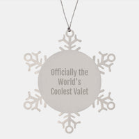 Load image into Gallery viewer, Funny Valet Gifts from Men to Valet, Unique Snowflake Ornament for Valet on Christmas, Officially The World's Coolest Valet - Image 1