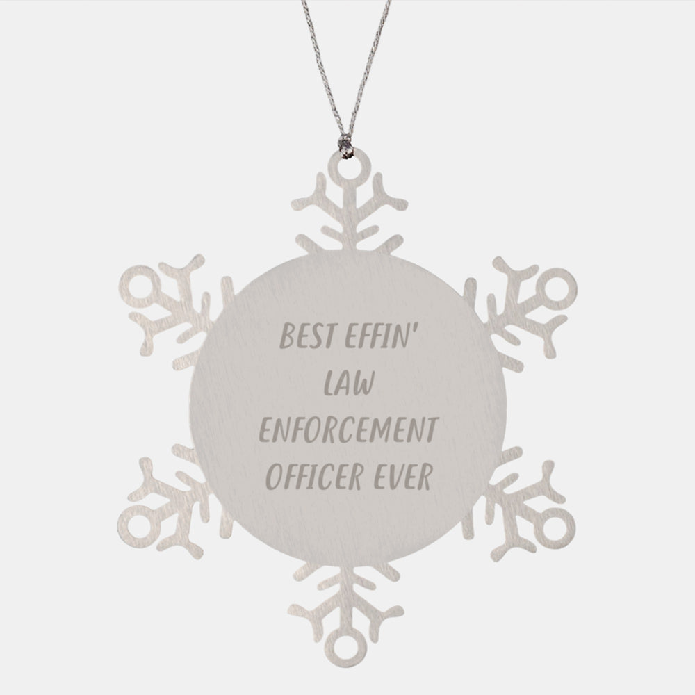 Funny Law Enforcement Officer Gifts for Men Women Friends, Best Effin' Snowflake Ornament Ever, Unique Christmas Unique Gifts from Men to Family - Image 1