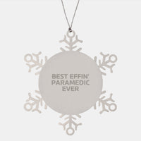 Load image into Gallery viewer, Funny Rescue Worker Gifts from Friends to Rescue Worker Ever Snowflake Ornament, Rescue Worker Birthday Unique Gifts for Men, Rescue Worker Holiday Unique Gifts - Image 1