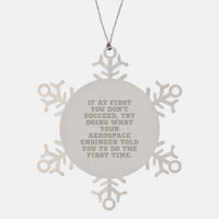 Load image into Gallery viewer, Aerospace Engineer Snowflake Ornament Gift for Men from Coworkers - Funny Quote Snowflakes for Christmas Unique Gifts - Image 1