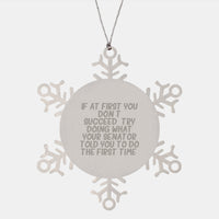 Load image into Gallery viewer, Funny Senator Christmas Unique Gifts from Family Friends Snowflake Ornament If At First You Don&#39;t Succeed, Try Doing What Your Senator Told You To Do The First Time. - Image 1
