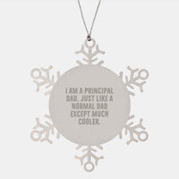 Load image into Gallery viewer, Funny Principal Gifts for Men from Dad - Snowflake Ornament, Christmas Unique Presents for Principal Dad - Image 1