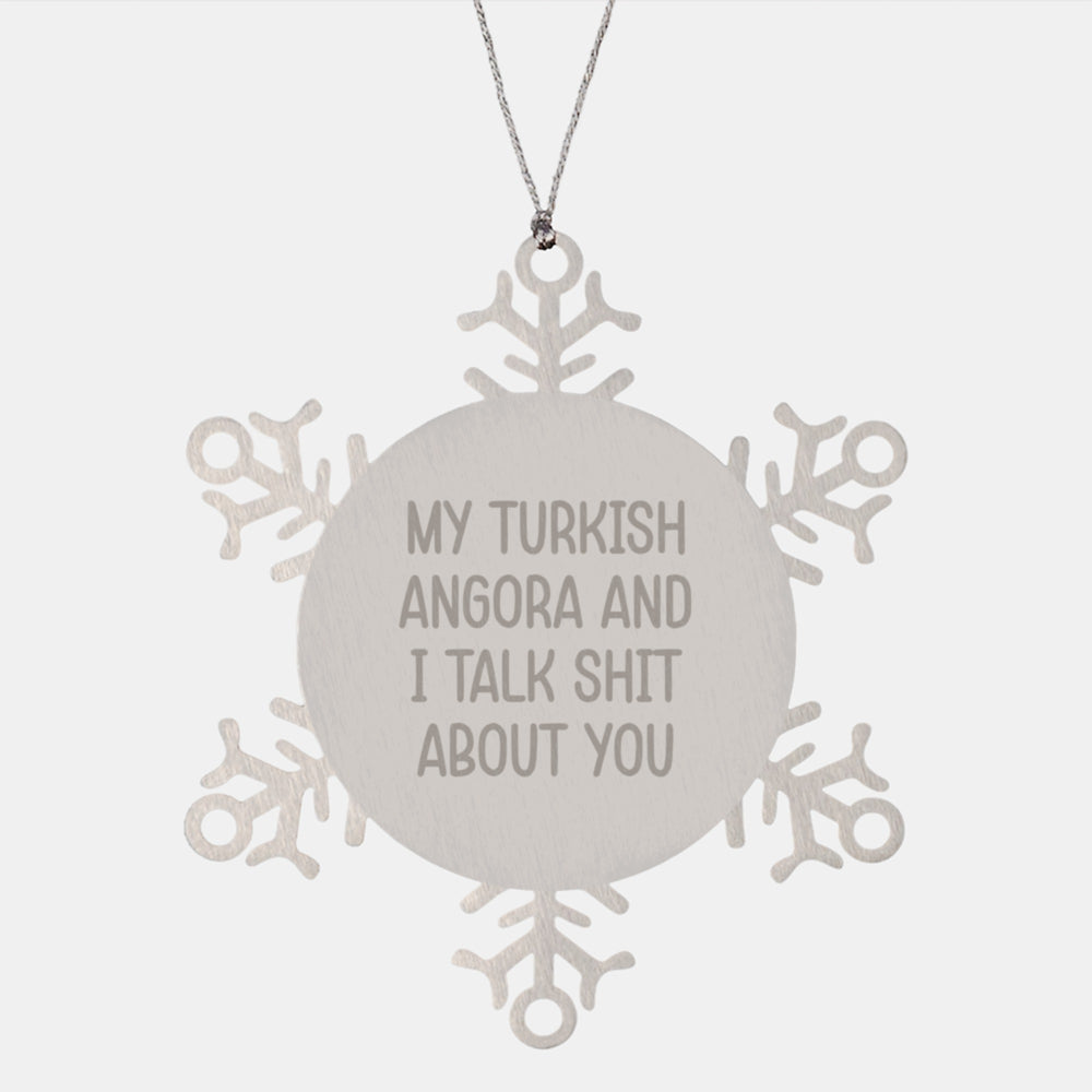 Turkish Angora Cat Lover Snowflake Ornament, Funny Quote Gifts from Friends to Family, Christmas Unique Present for Men and Women - Image 1
