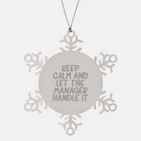 Load image into Gallery viewer, Funny Manager Snowflake Ornament Gifts from Coworkers - Christmas Unique Presents for Office Manager Friends - Image 1