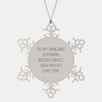 Load image into Gallery viewer, Gifts for Stepmom, Funny Snowflake Ornament, To My Amazing Stepmom Never Forget How Much I Love You, Christmas Unique Gifts from Family - Image 1