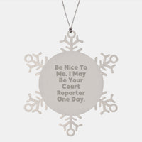 Load image into Gallery viewer, Funny Snowflake Ornament Gifts from Friends to Court Reporter - Court Reporter Unique Christmas Unique Gifts - Snowflake Ornament for Men, Women, Coworkers - Image 1
