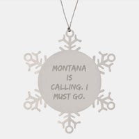 Load image into Gallery viewer, Gifts from Montana Lovers, Funny Snowflake Ornament, Montana Christmas Unique Gifts for Friends, Family, Coworkers - Image 1