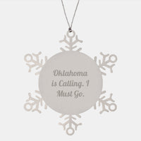 Load image into Gallery viewer, Stainless Steel Snowflake Christmas Ornament for Coworkers Gift Oklahoma - Image 1