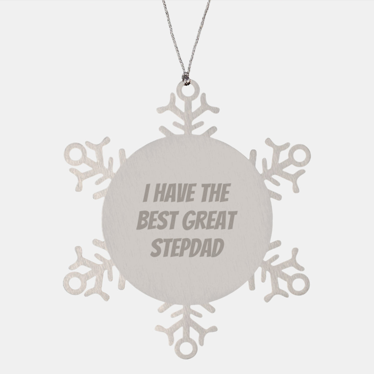 Funny Stepdad Gifts from Men - I Have The Best Great Stepdad Snowflake Ornament for Christmas - Image 1