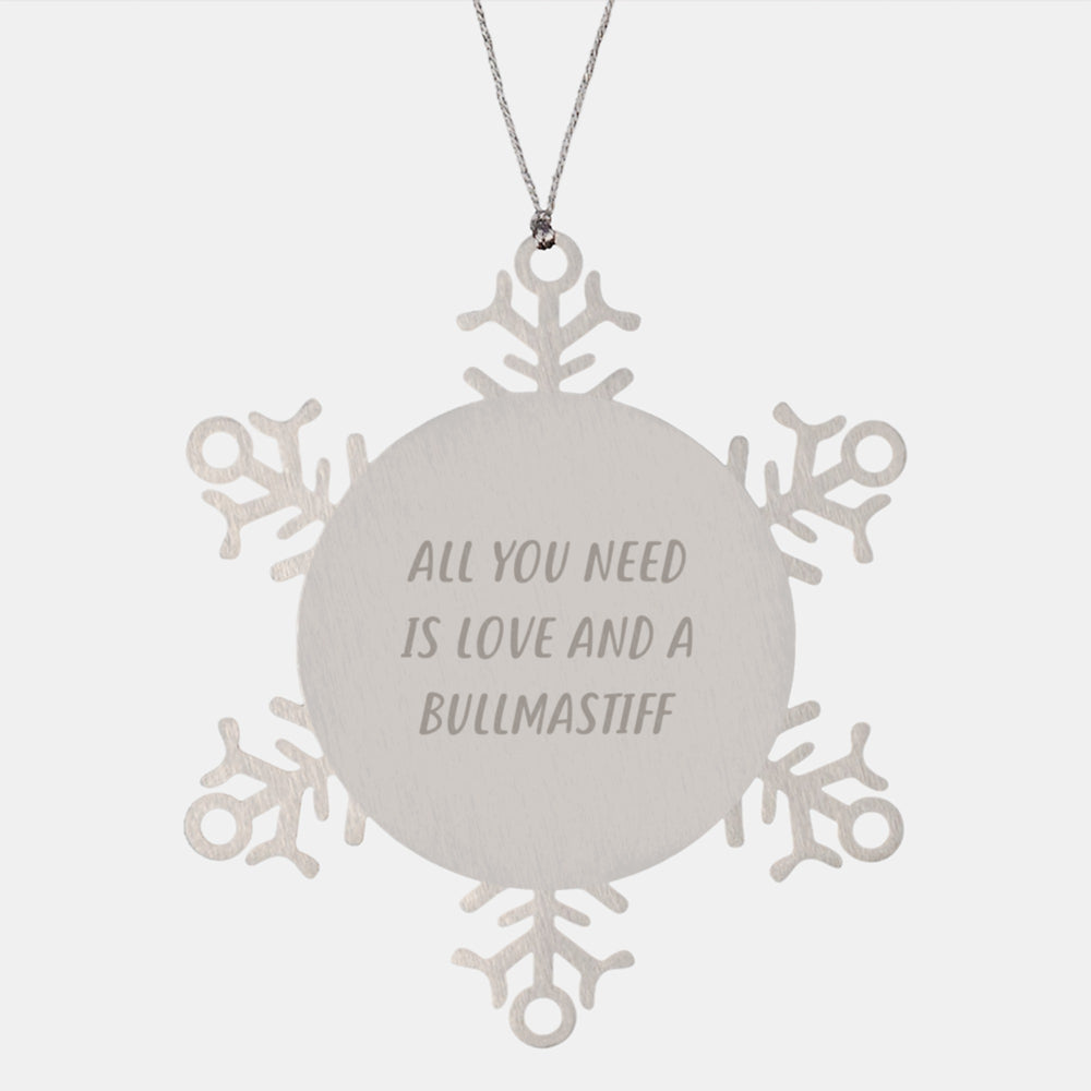 Bullmastiff Dog Lover Snowflake Ornament Gifts from Men for Friends and Family, Funny Quote, Stainless Steel, Shatterproof, Christmas Unique Gifts - Image 1