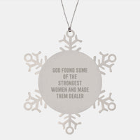 Load image into Gallery viewer, Funny Gifts from Men, Women, Friends, Coworkers to Strong Dealer Women, Snowflake Ornament, Unique Christmas Unique Gifts from Family to Dealers, Dealer Appreciation - Image 1