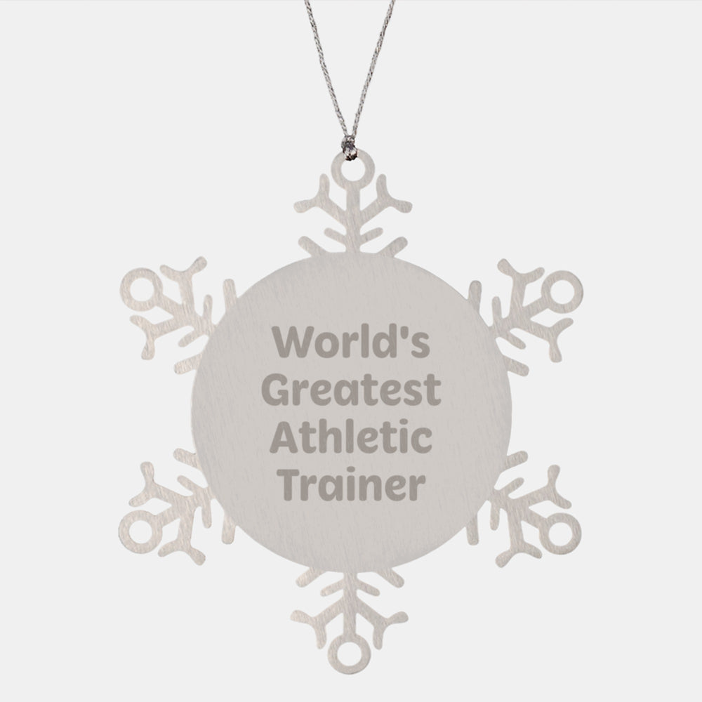 Funny World's Greatest Athletic Trainer Snowflake Ornament Gift for Men or Women Friends Coworkers Family Christmas - Image 1