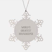 Load image into Gallery viewer, Funny Housekeeper Gifts from Family, Unique Snowflake Ornament for Housekeeper, Christmas Unique Gifts from Men - Image 1
