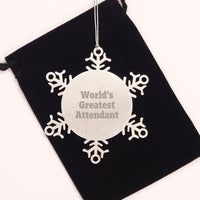 Load image into Gallery viewer, Funny Attendant Gifts from World&#39;s Greatest - Snowflake Ornament, Christmas Unique presents for Attendants from Friends - Image 2
