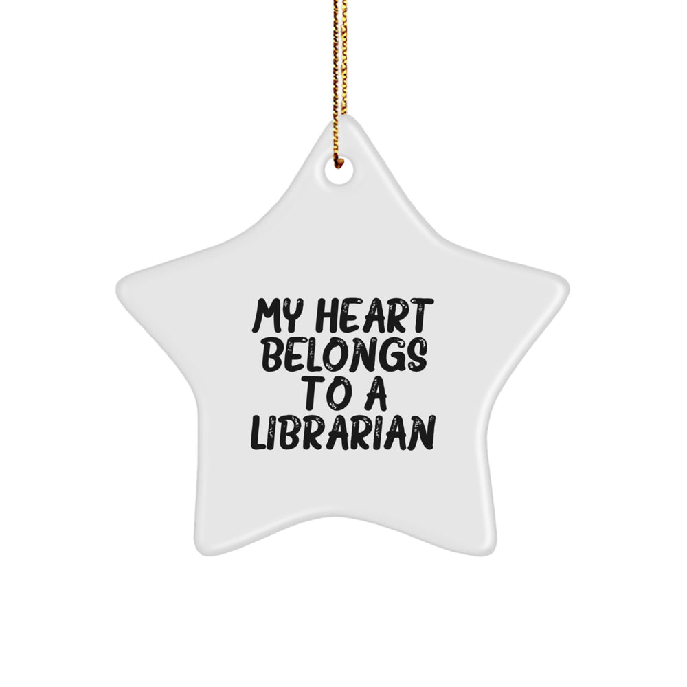 Librarian's Heart Belongs to a Star: Funny Quote Gifts for Librarian Friends, Christmas Unique Gifts from Men, Women, or Coworkers - Image 1