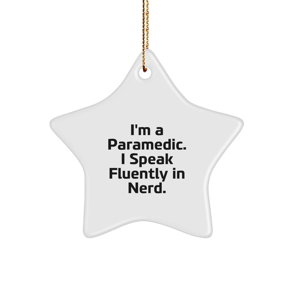 Rescue Worker Star Ornament, Funny Quote Gifts from Men to Rescue Worker Friends for Christmas - Image 1