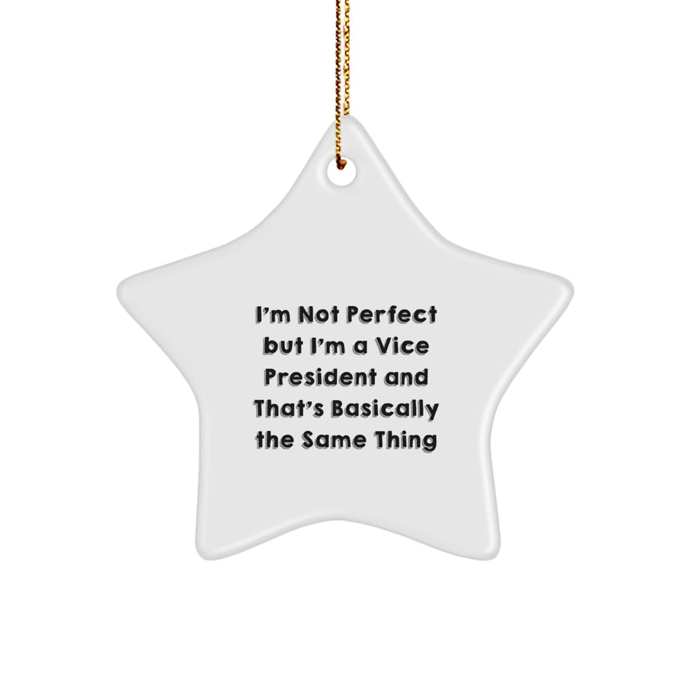 Vice President Star Ornament Funny Quote Gifts for Him from Friends or Coworkers Christmas Decor - Image 1