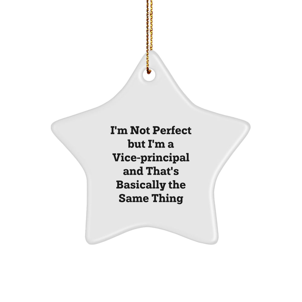 Vice-Principal Gifts, Funny Star Ornament, I'm Not Perfect, Gifts from Men to Vice-Principal, Unique Christmas Unique Gifts - Image 1