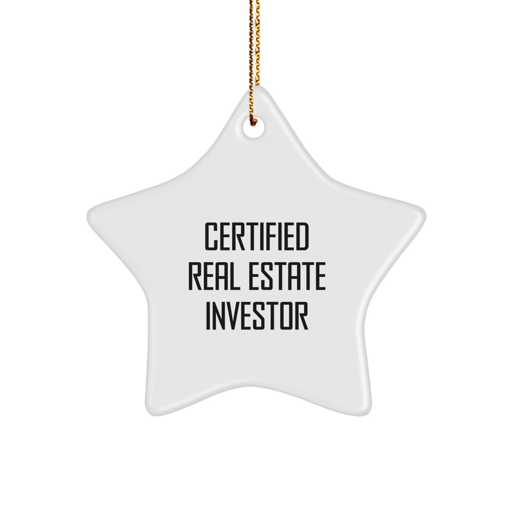 Funny Real Estate Investor Gifts from Family - Star Ornament for Christmas - Image 1