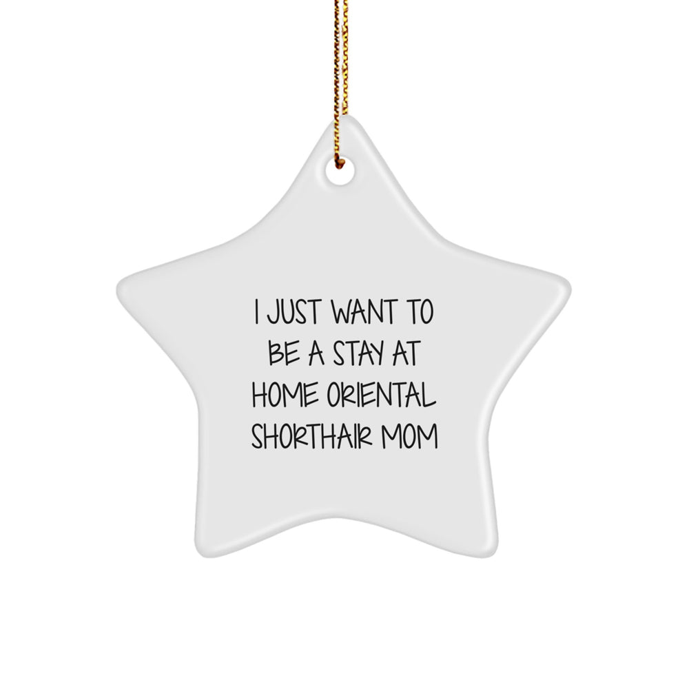 Oriental Shorthair Cat Mom's Funny Christmas Unique Gift Star Ornament, Gifts from Mom to Oriental Shorthair Cat, Star-Shaped Decor for Home - Image 1