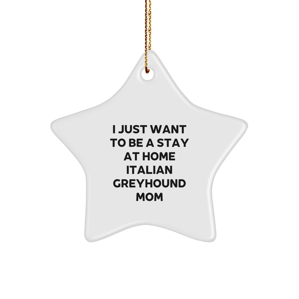 Italian Greyhound Dog Mom's Funny Star Ornament, Gifts from Mom to Italian Greyhound Dog, Christmas Unique Gifts - Image 1
