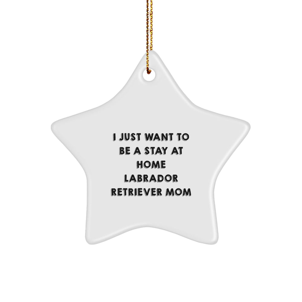 Labrador Retriever Dog Mom Gifts from Friends - I Just Want To Be A Stay At Home Labrador Retriever Mom, Star Ornament for Christmas Unique Gifts - Image 1