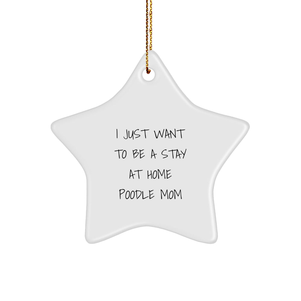 Funny Poodle Dog Mom Star Ornament Gifts from Family for Christmas - I Just Want To Be A Stay At Home Poodle Mom - Image 1
