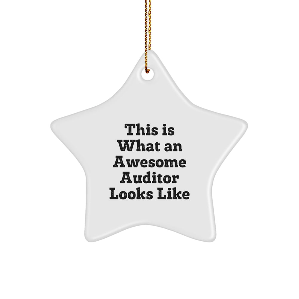 Funny Auditor Gifts from Friends and Family - Star Ornament This Is What An Awesome Auditor Looks Like - Christmas Unique Giving Ideas - Image 1