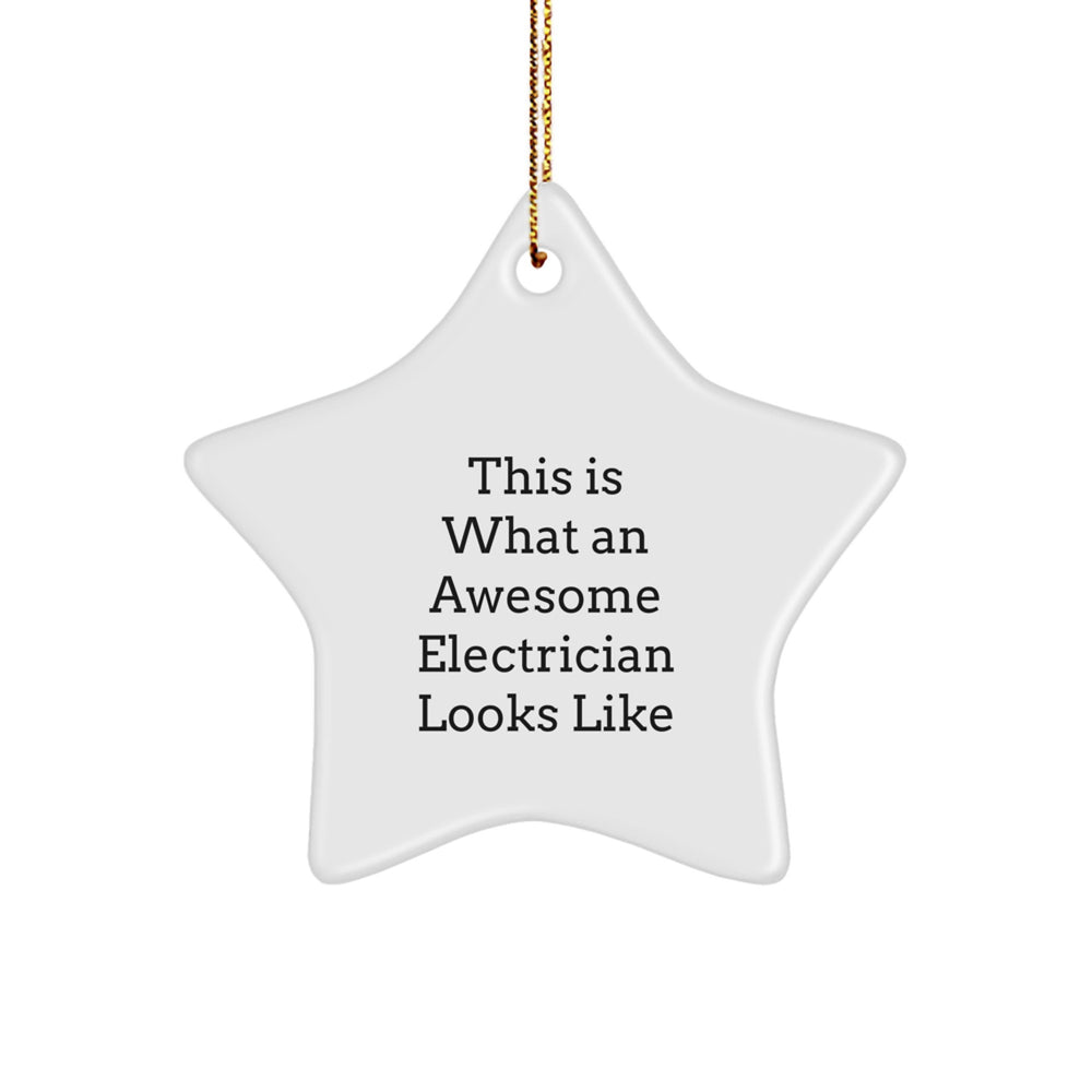 Funny Electrician Gifts from Friends to Electrician - This Is What An Awesome Star Ornament Looks Like, Christmas Unique Presents for Electricians - Image 1