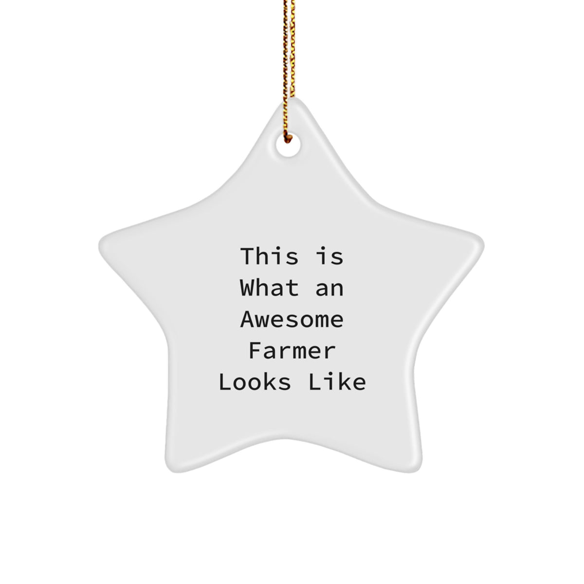 Farmer Star Ornament Gifts from Friends, This 'Awesome Farmer' Looks Like, White, 3.25'' Tall, Christmas Unique - Image 1