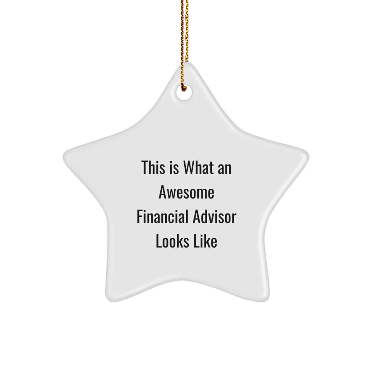 Funny Financial Advisor Gifts - 'This Is What An Awesome Financial Advisor Looks Like' Star Ornament for Men or Women from Friends, Coworkers, or Family - Unique Christmas Unique Gifts - Image 1
