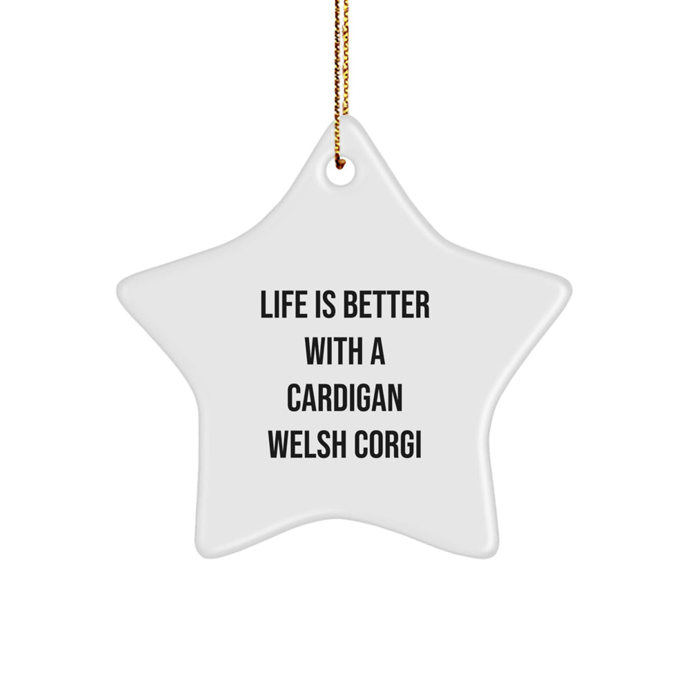 Cardigan Welsh Corgi Dog Star Ornament, Funny Quote Gift for Men, Christmas Unique Gifts from Friends - Image 1