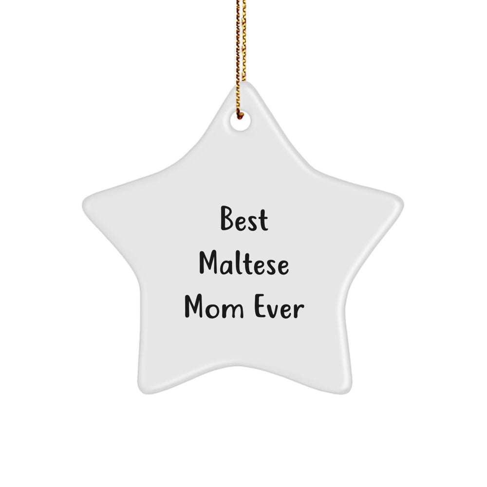 Maltese Dog Mom Star Ornament Gifts for Christmas - Funny Quote for Best Mom Ever - from Family to Maltese Dog Lover - Image 1