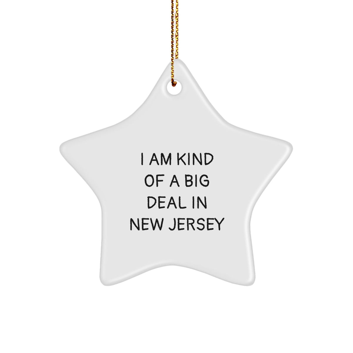 New Jersey Star Ornament, 'I Am Kind Of A Prime Selection In New Jersey' Funny Christmas Unique Gift for Friends, Family, Coworkers from New Jersey, Star Ornament for Men, Women, New Jersey Lovers - Image 1