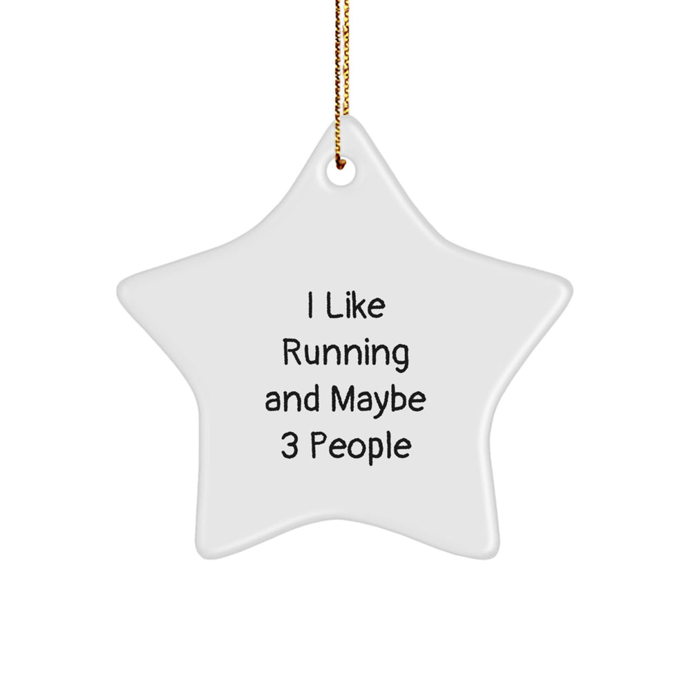 Funny Running Star Ornament Gifts from Friends for Men Running Enthusiasts, Unique Christmas Unique Gifts for Running, Star Ornament - Image 1