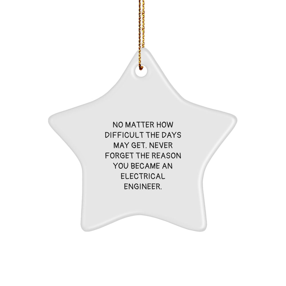 Funny Electrical Engineer Star Ornament Gifts from Friends, Coworkers, or Family, Never Forget the Reason You Became an Electrical Engineer, Christmas Unique Ornaments - Image 1